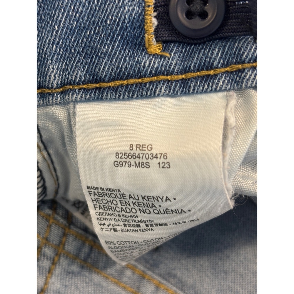 Levis Girls 8 Reg Mini Mom Denim Shorts Medium Wash Distressed G979-M8S - Picture 4 of 6